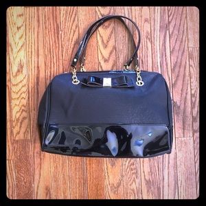 Anne Klein Black & Gold Purse with Bow